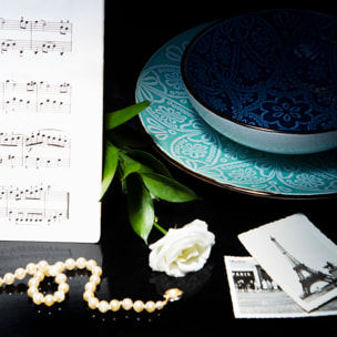 Service de table 18 pièces Excelsa – Versailles Azzurro, Grès Bleu