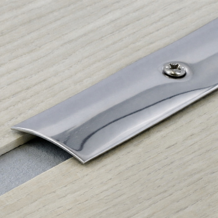 Seuil demi-bombé pré percé L.93cm x larg.45mm Inox - DINAC - 70 33 02