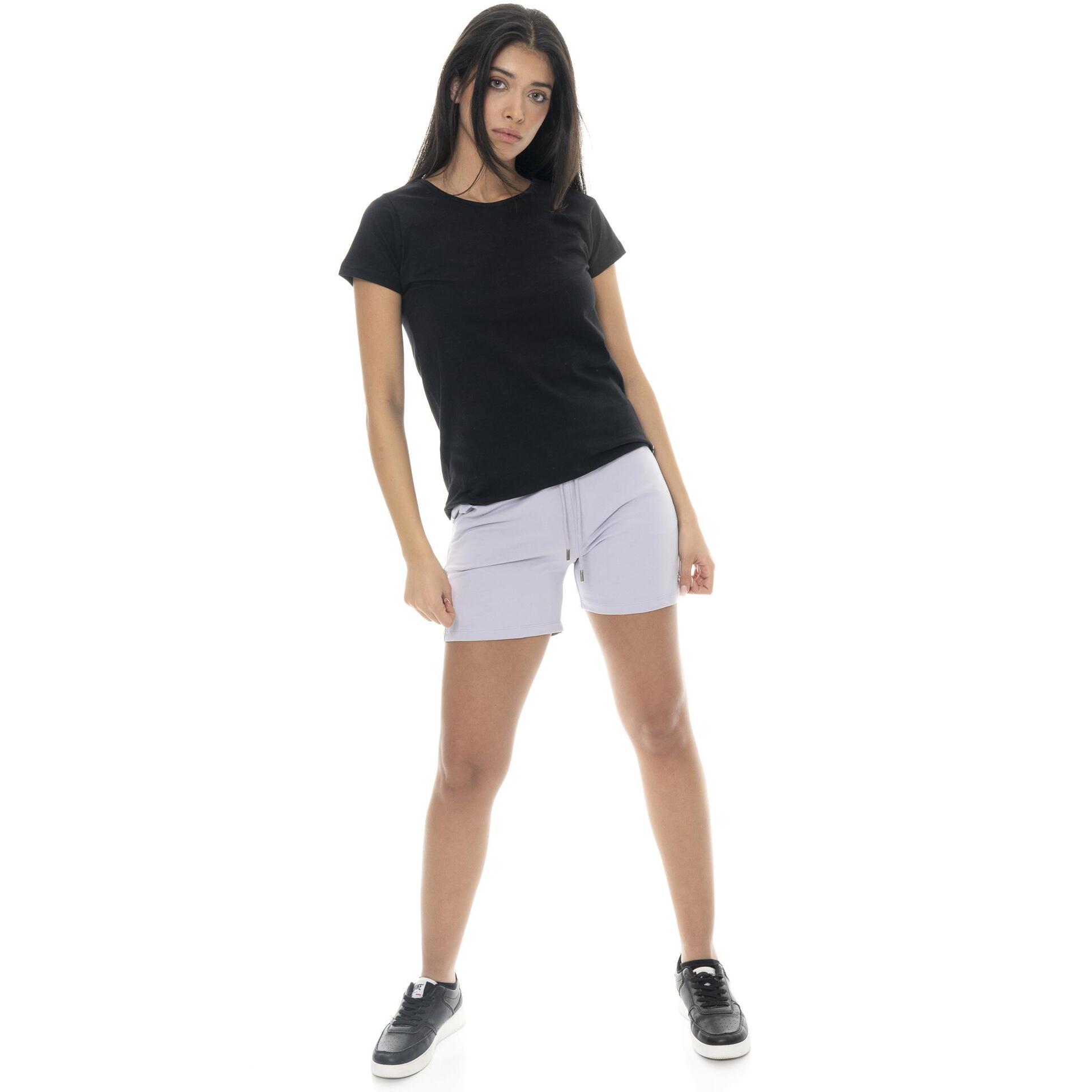Pantalón corto de mujer Leone Basic de algodón elástico