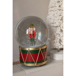 J-Line décoration Boule De Neige Casse-Noisette - polyrésine - rouge/vert foncé