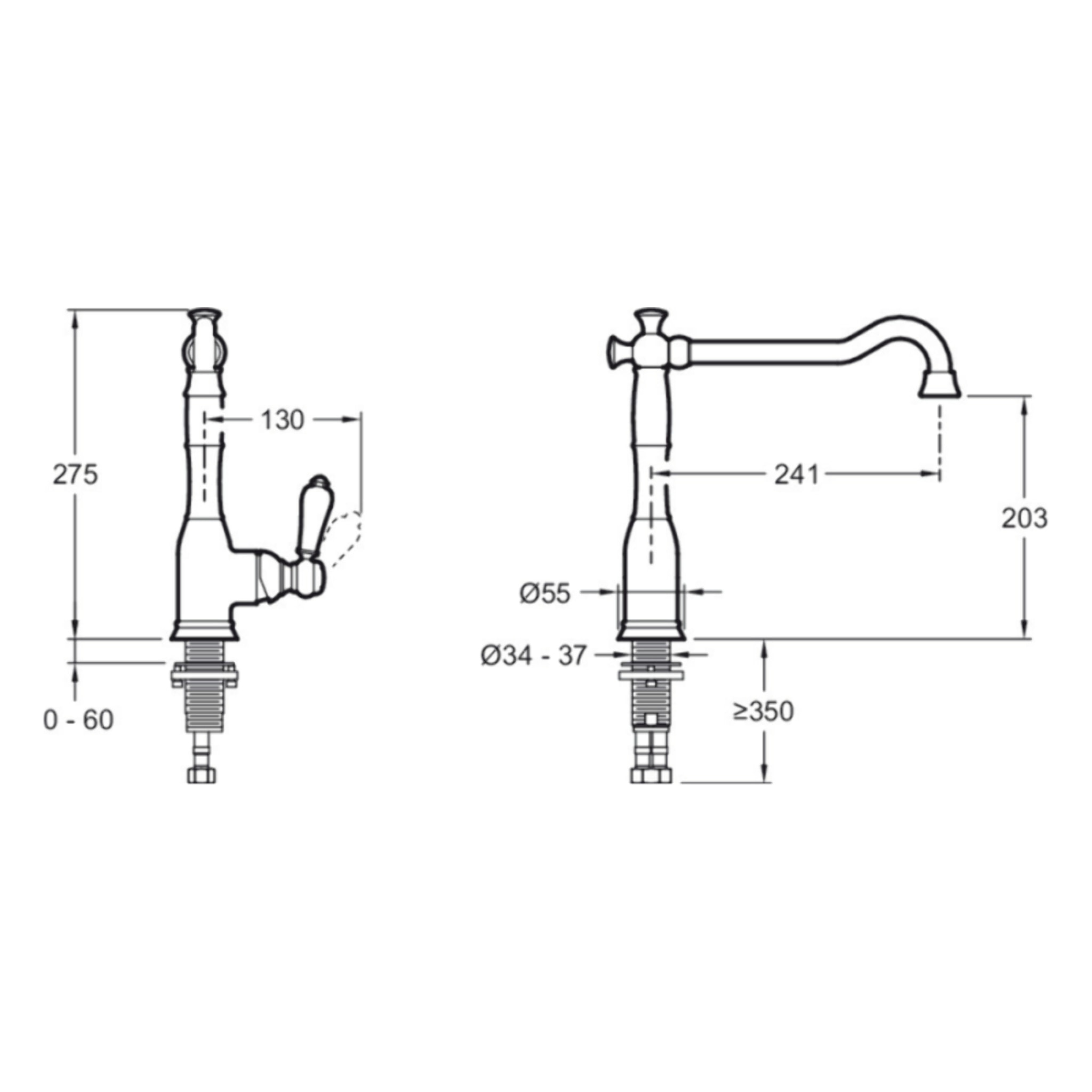 Robinet cuisine Louise bronze