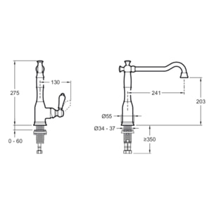Robinet cuisine Louise bronze