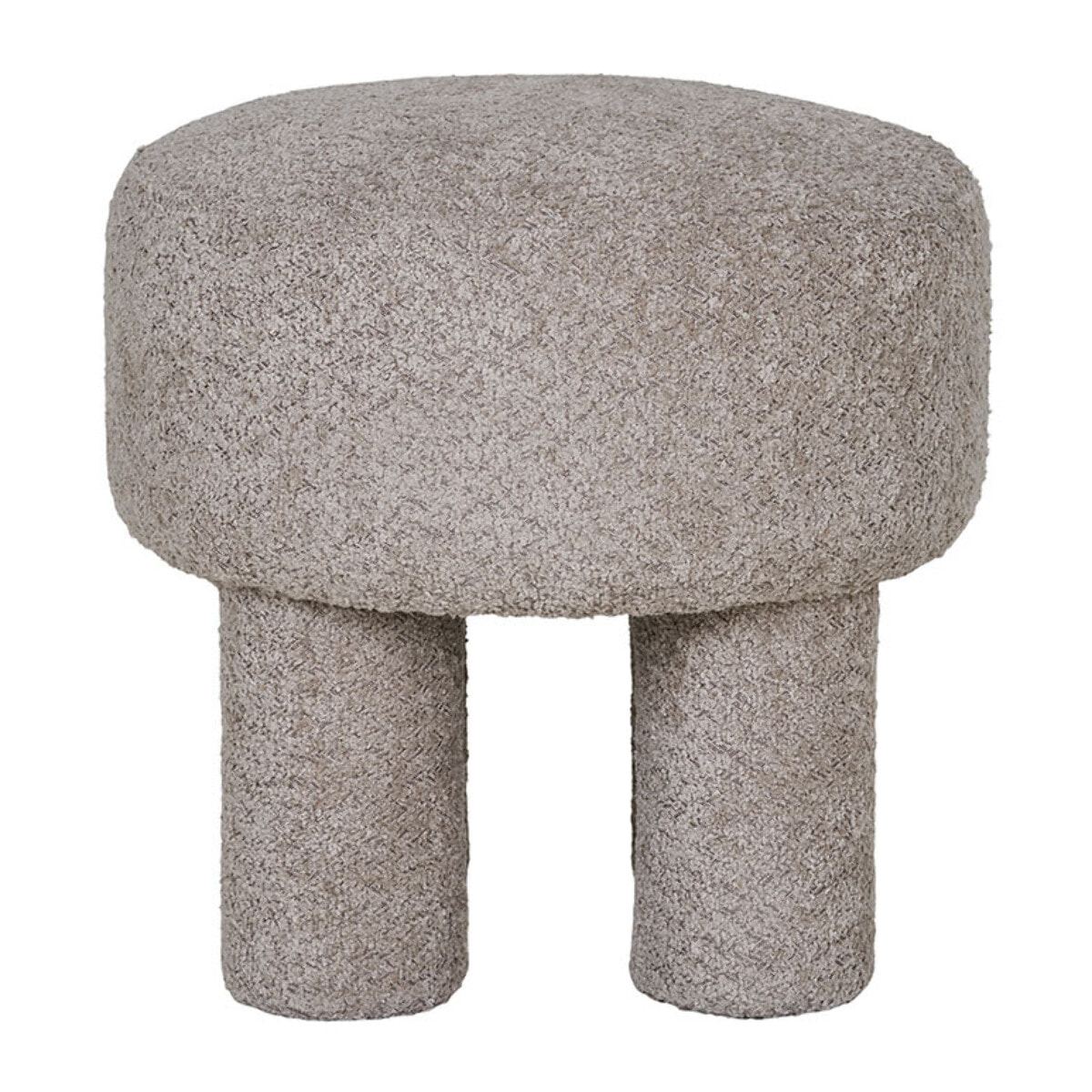 Minna - pouf - en tissu bouclette - Gris clair