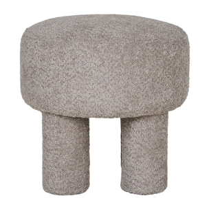 Minna - pouf - en tissu bouclette - Gris clair