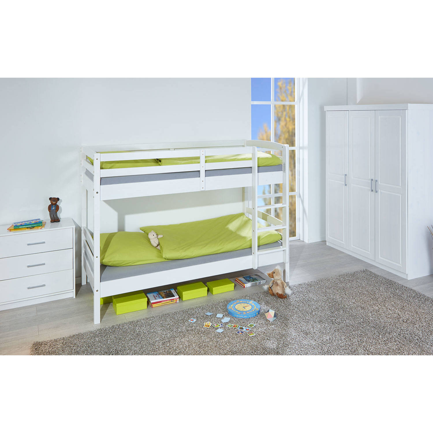 Letto a castello divisibile in 2 letti singoli, 102 x 148 x 210, Bianco