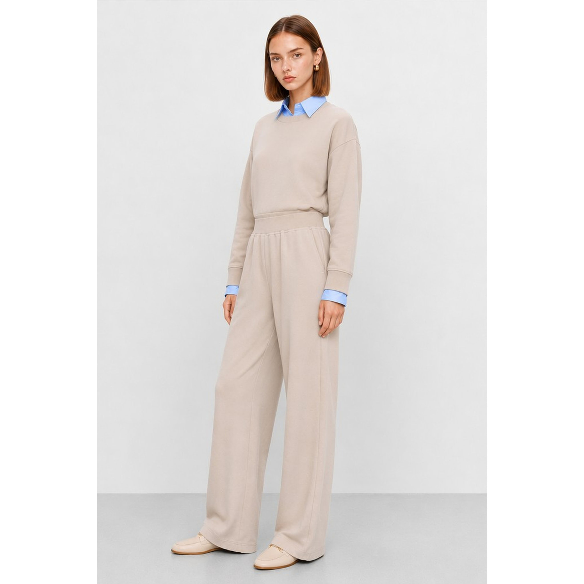 Kocca - Pantaloni da donna in cotone a vita alta e gamba larga Donna