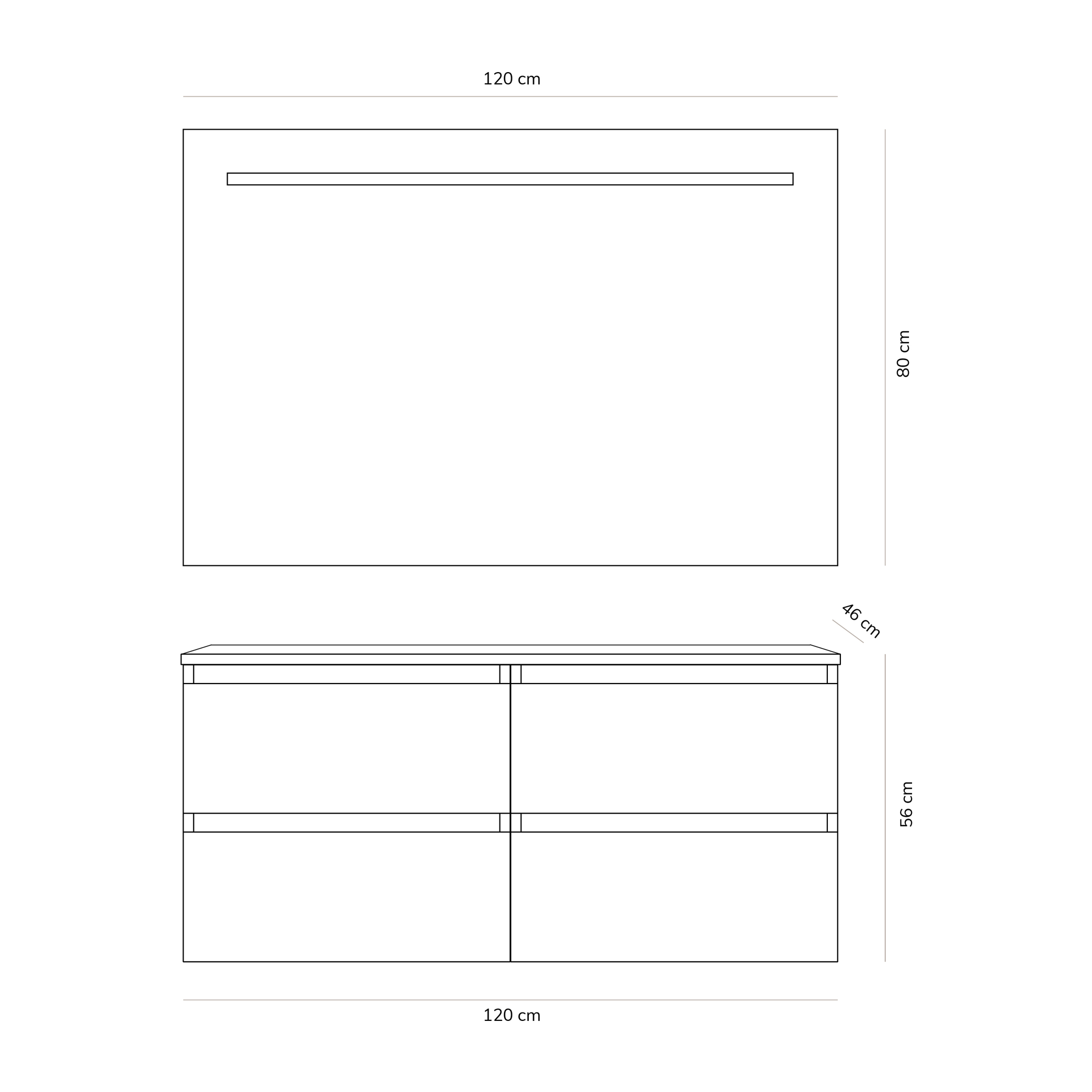 Ensemble de salle de bain PERTH Alday, 120cm, Nato