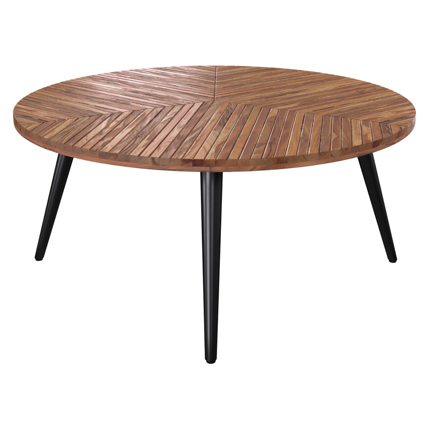 Table basse ronde en bois d'acacia D80 cm - Ella