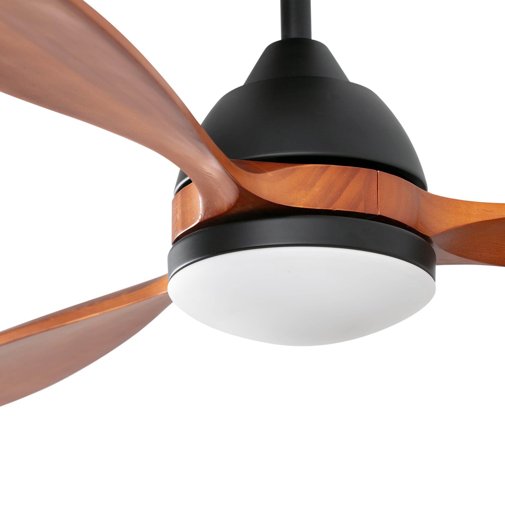 POROS L Ventilatore a soffitto nero/noce TUYA