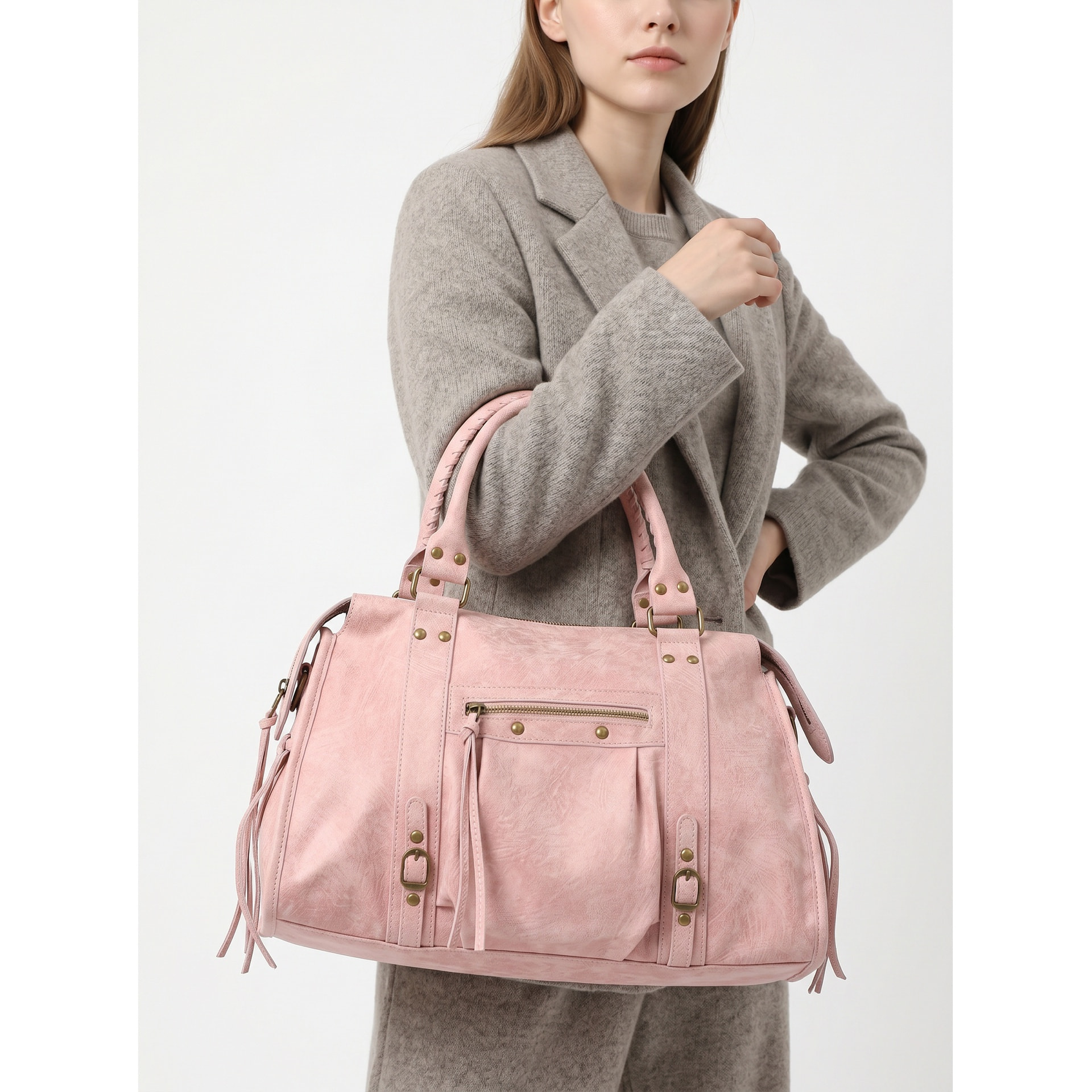 Borsa a spalla da donna - Modello Clara - Vera pelle - 41.0 x 28.0 x 13.0 cm
