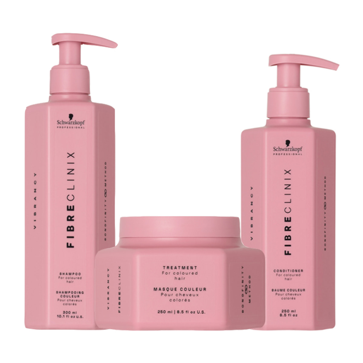 SCHWARZKOPF Kit Fibre Clinix Vibrancy Shampoo 300ml + Mask 250ml + Conditioner 250ml