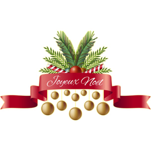 Sticker Noël ruban Joyeux Noël - Autocollants stickers adhésifs noël - décoration fêtes