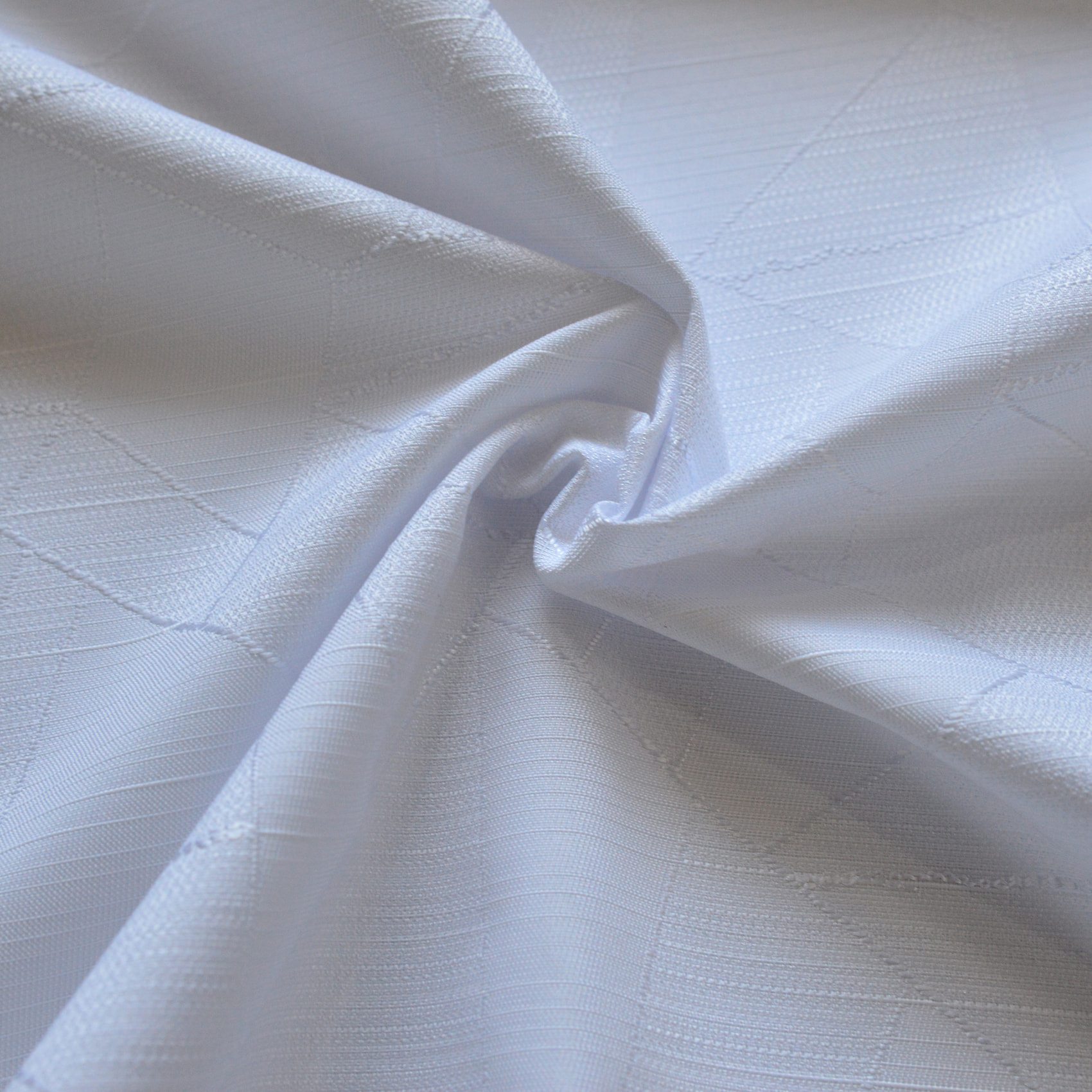 Tissu de nappage damassé à motifs géométriques - Blanc