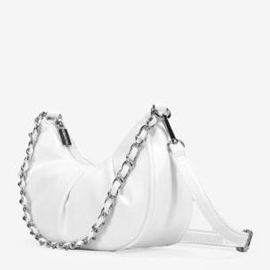 Bolso de hombro blanco con cadena