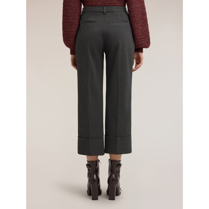 Motivi - Pantaloni punto roma con risvolto - Grigio