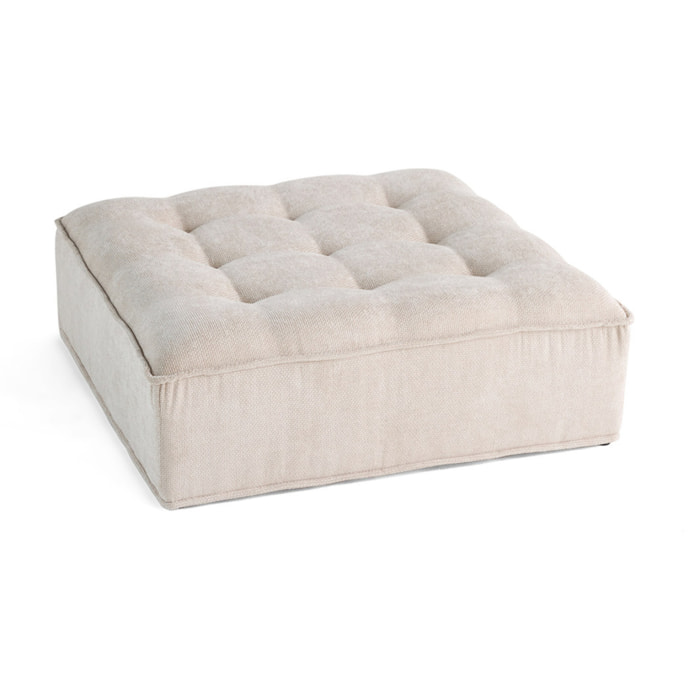 Marisol - pouf modulable - velours texturé - Beige