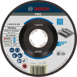 Disque Expert X-Lock Metal BOSCH 125x6.0 déporté - 2608619259