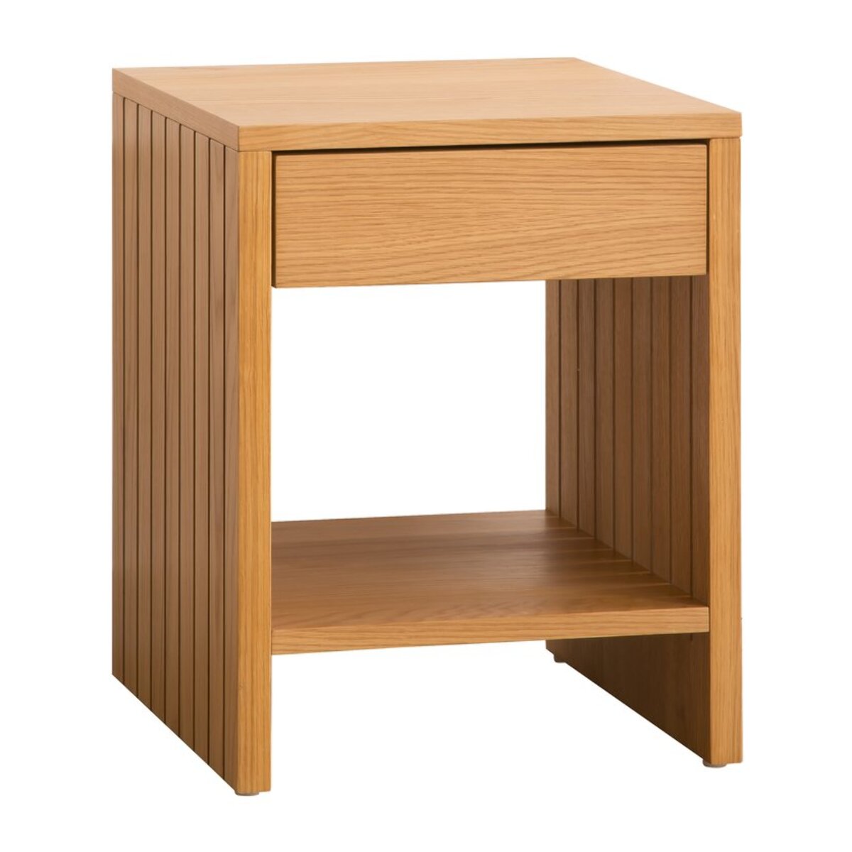 Table de chevet Haiku -tableau en tôle naturelle-couleur chêne naturel 40 x 50 x 40 cm