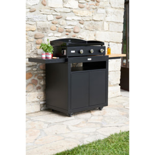 DESSERTE MEUBLE 80 AVEC TABLETTE NOIRE - LE MARQUIER