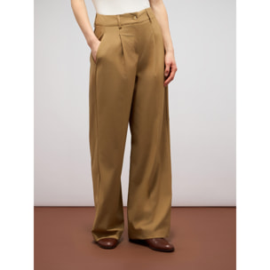 Oltre - Pantaloni palazzo in tessuto fluido - Beige