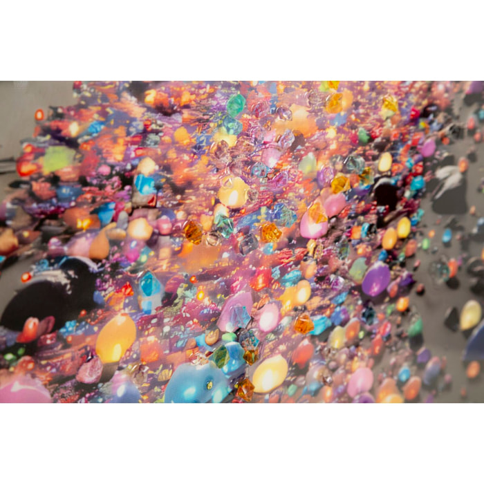 STAMPA DECORATA SU TELA LACCATA C/CORNICE COLORS -A- CM 60X3,5
X90