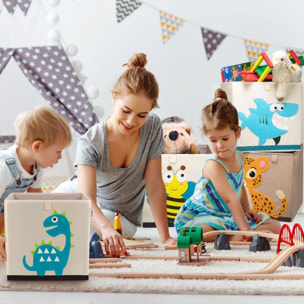 Boîte de rangement en tissu pour enfant "dinosaure diplodocus", compatible Ikea Kallax Lifeney