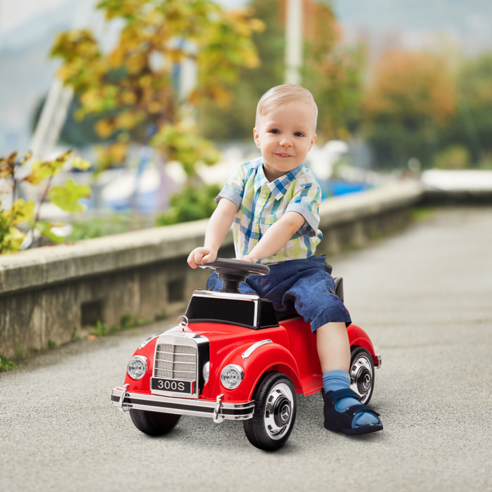 Coche Correpasillos con Licencia de Mercedes-Benz 300S Correpasillos para Niños de 18-48 Meses con Almacenaje Volante Sistema Anti-Vuelco Carga 25 kg 77,5x41,5x45 cm Rojo
