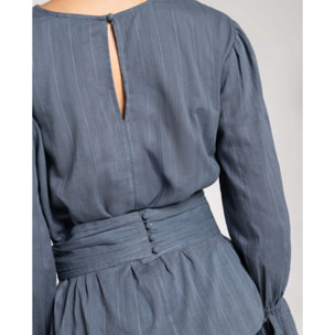 Blusa holgada con cuello barco