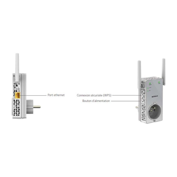 Répéteur Wifi NETGEAR EX3800 WIFI AC750 Dual Band avec prise