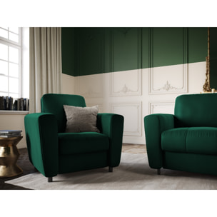 Fauteuil "Audra" en velours vert bouteille