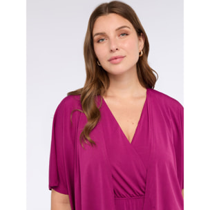 Fiorella Rubino - Coprispalle in jersey con maniche kimono - Fucsia