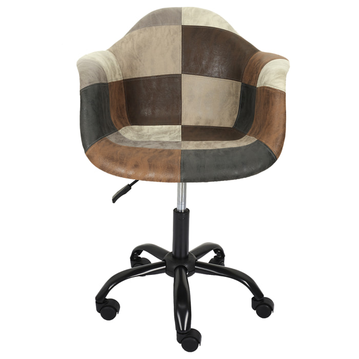 Fauteuil De Bureau Patchwork Pu - Lot De 2
