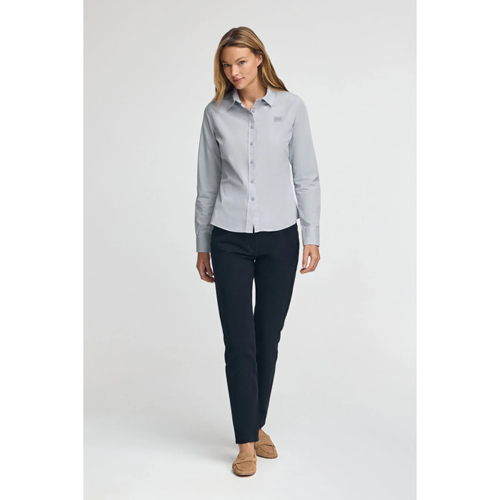 Camisa azul claro de corte slim con logo Polo Club