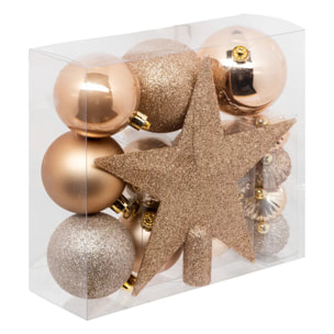 Kit de 18 Boules de Noël beige