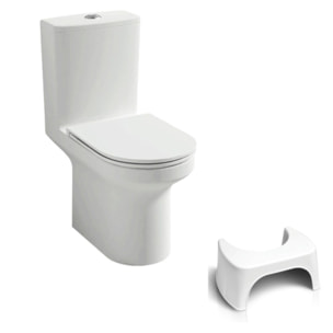 WC au sol sans bride Elite + tabouret physiologique blanc