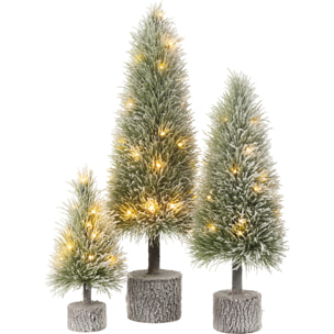 J-Line décoration Sapin De Noël Neige - plastique - vert - large - LED