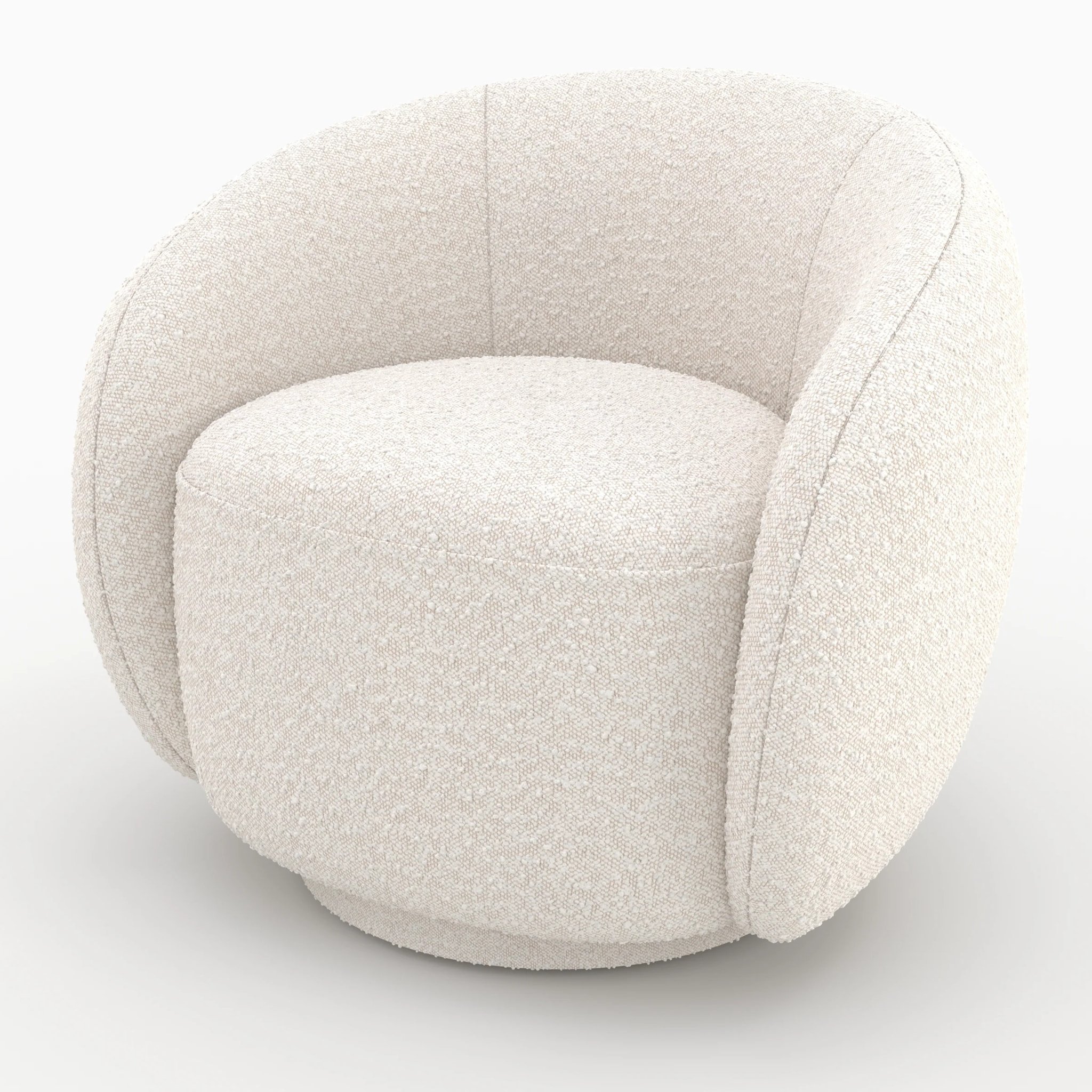 Fauteuil en tissu bouclé blanc - Naya