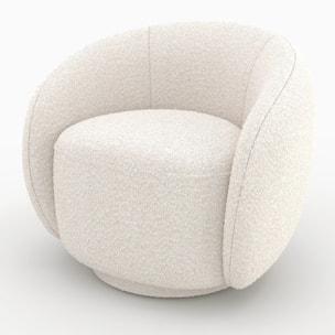 Fauteuil en tissu bouclé blanc - Naya