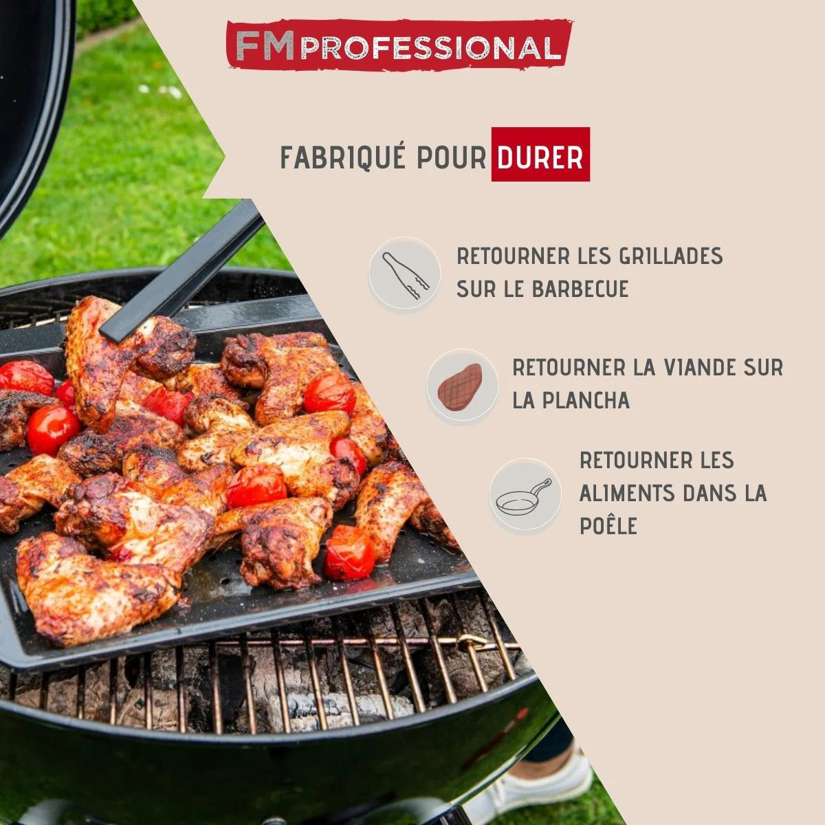 Pince à barbecue silicone 29 cm FM Professional Barbecue