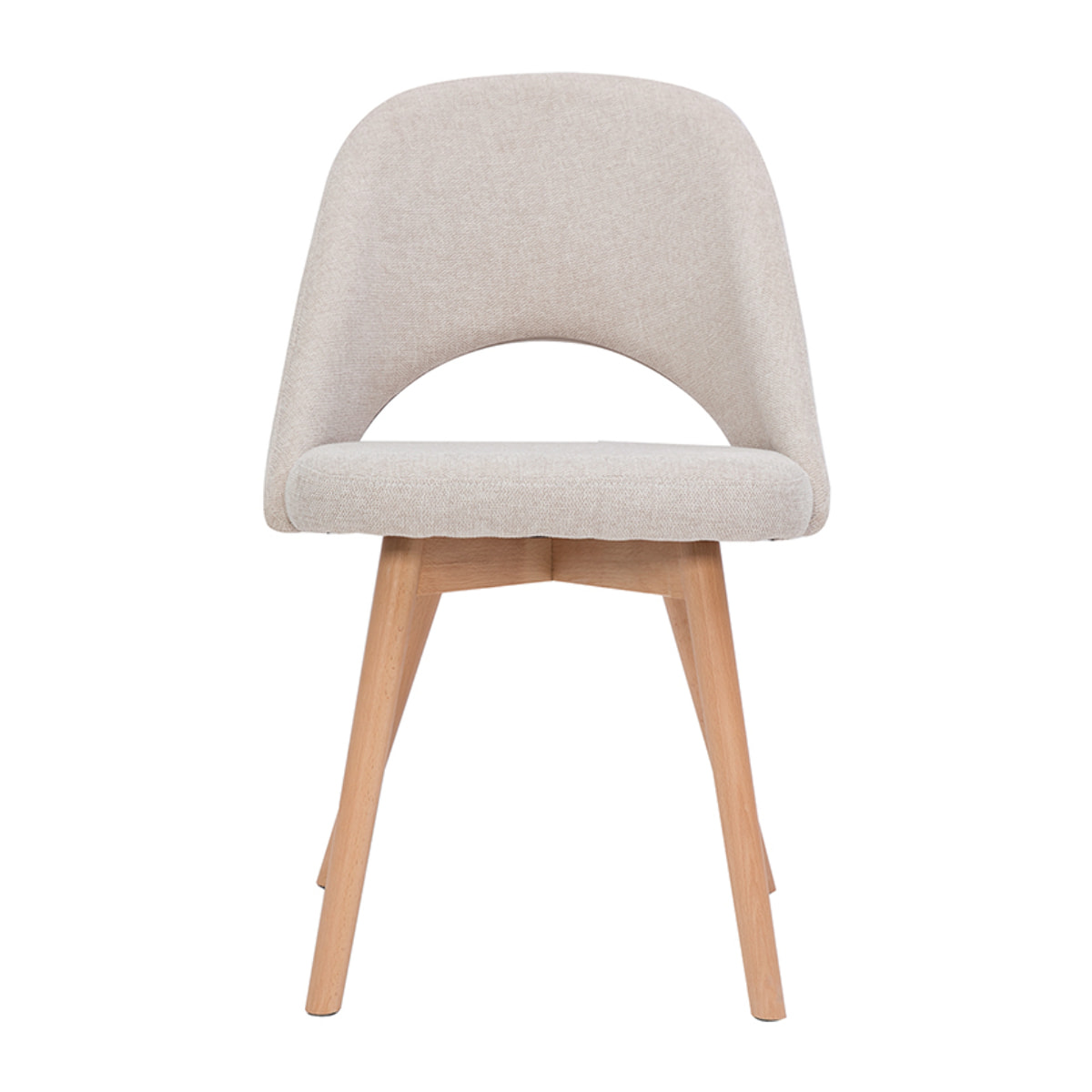 Chaises scandinaves en tissu effet velours texturé beige et bois clair (lot de 2) COSETTE