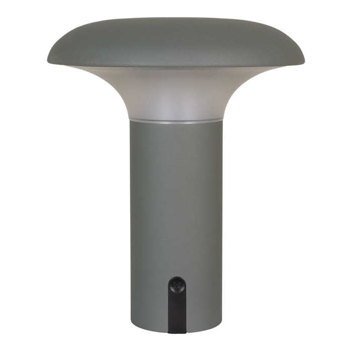 Lampada LED Ricaricabile Ramsey — Grigio Opaco Ø17×21 cm