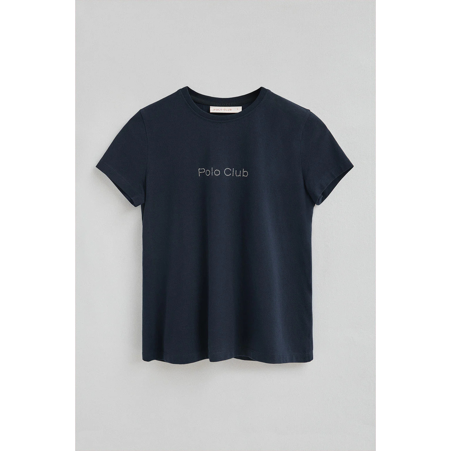 Maglietta blu marino a maniche corte con brillantini Polo Club