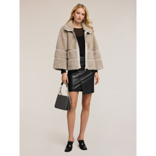 Motivi - Chaqueta efecto teddy con cremallera - Gris