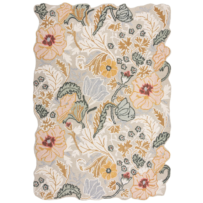 Tapis en laine floral DAPHNE Rose