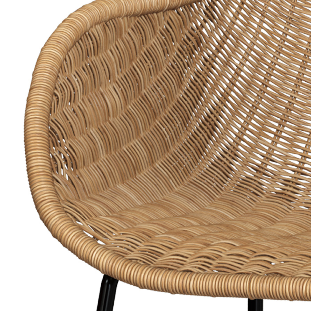 Chaise en résine tressée naturelle (lot de 2) - Carmela