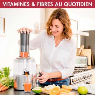 Extracteur de jus MAGIMIX 18085F Juice Expert 3 Chrome et Blanc