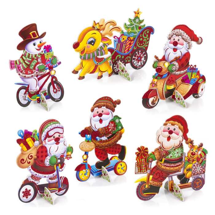 DAM Decorazione natalizia  Foamboard. 6 disegni casuali. 22x13,5x30 centimetri. Colore: multicolore