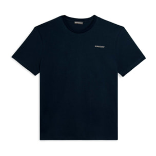 T-shirt basic in cotone con logo lato cuore