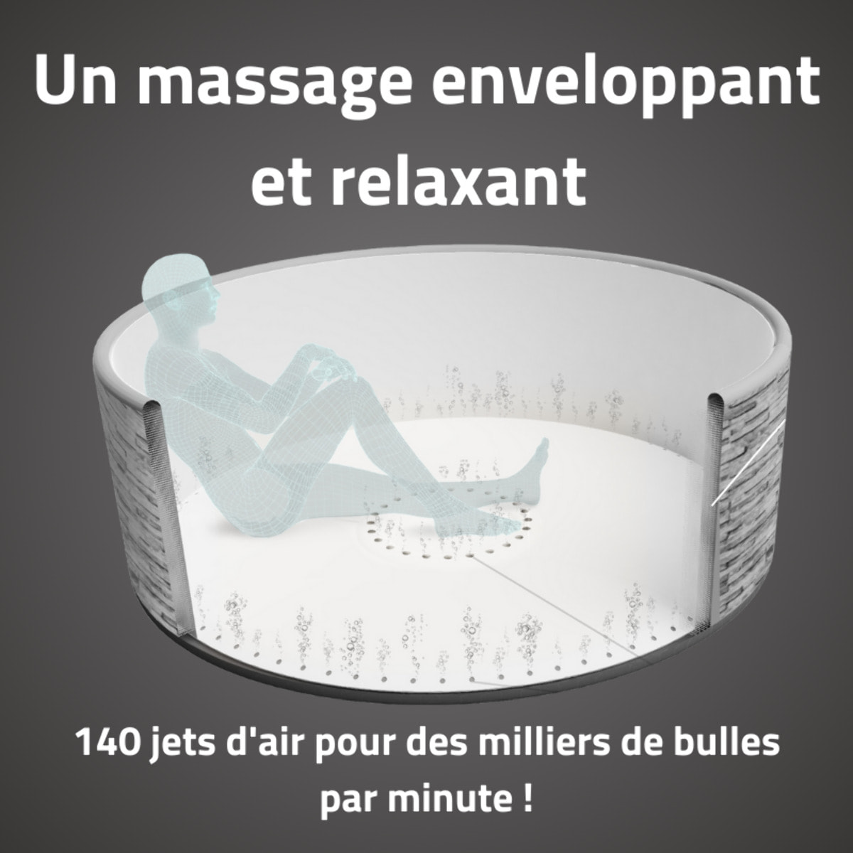 Bestway Spa gonflable rond Lay-Z-Spa Vancouver AirJet Plus avec WiFi 3-5 personnes