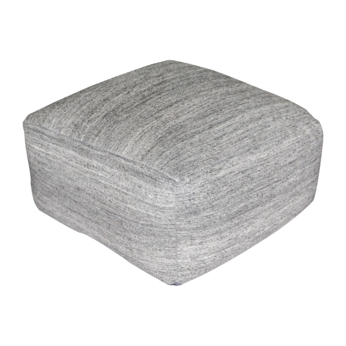 Pouf Phoenix in Lana e Cotone Intrecciato Grigio